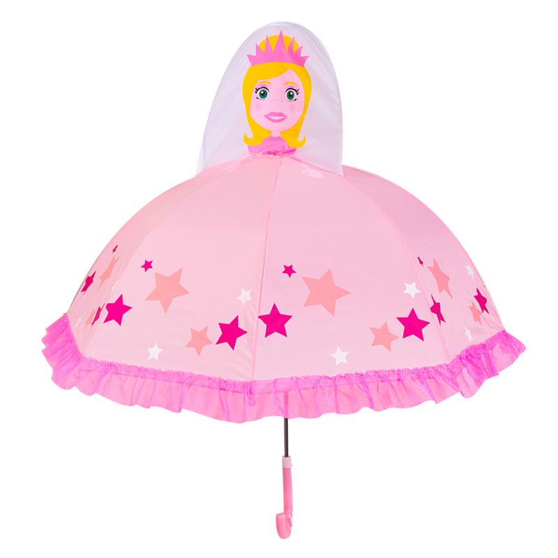 Ombrello per Bambini Principessa e Toddler, Parasole per Età 2-6 Anni, Carino Stile Baby per Bambini e Bambine