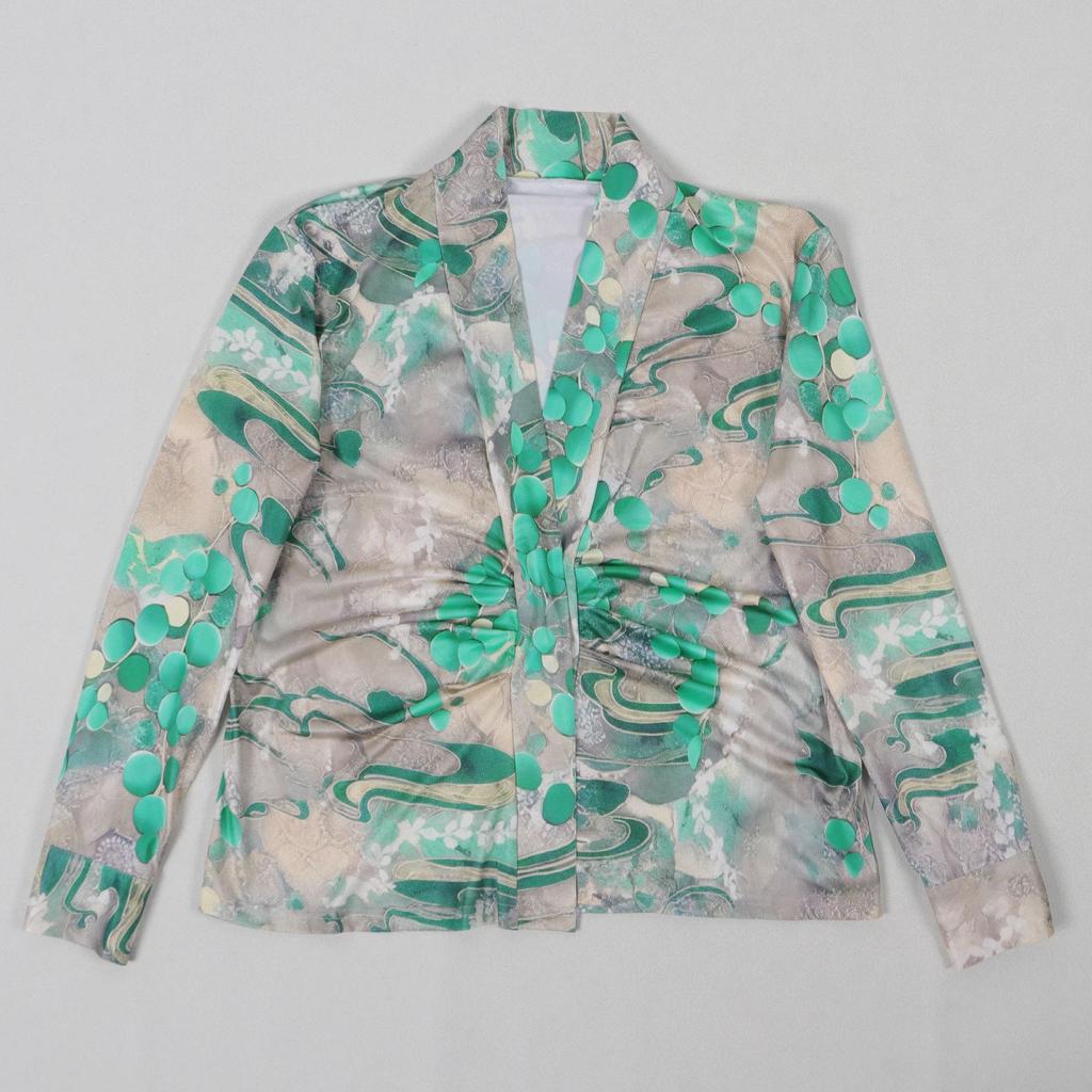 European & American V-neck Shirt and Wide-leg Pants Set