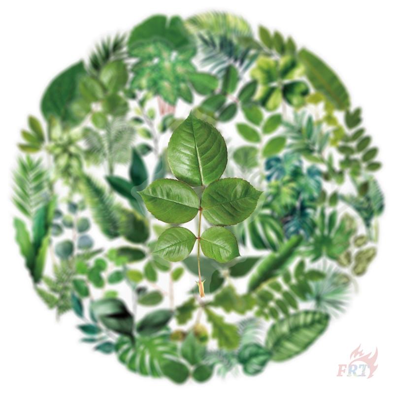 50Pcs/Set Green Leaves PET Stickers Waterproof DIY Fashion Doodle Decals Stickers