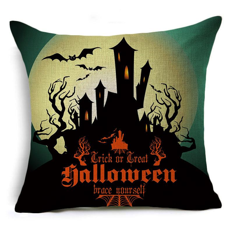 New Halloween Pumpkin Festival Festive Linen Pillow Case Home Sofa Cushion Car Pillow Case Gift