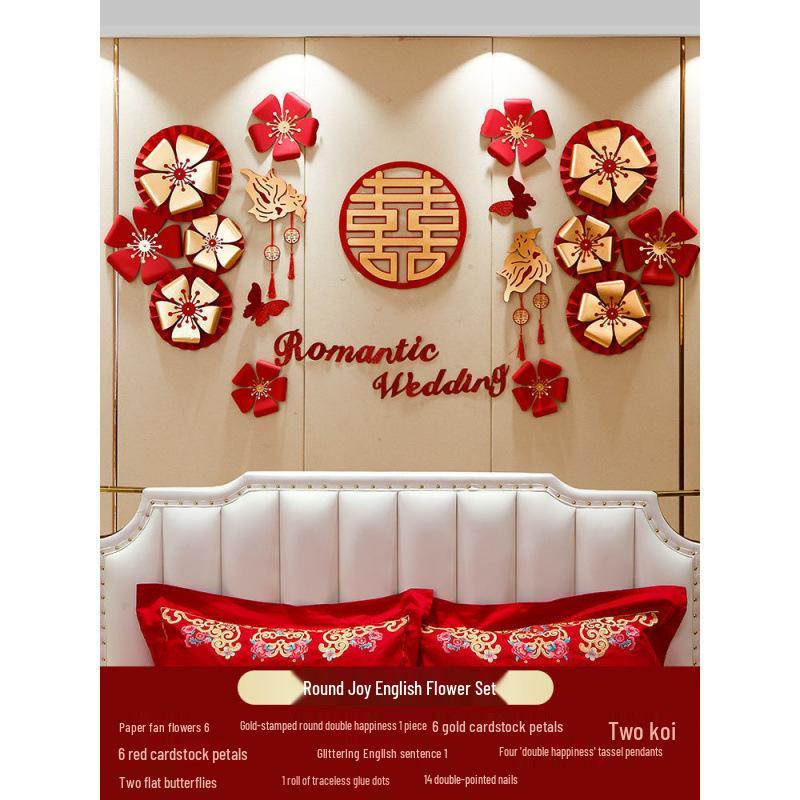 Wedding Bunting Décor Set for Bride and Groom's Room and Living Room Background