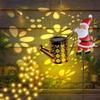 Solar Christmas Stake Lights Santa Claus with Kettle Decorative Lamp  Waterproof Outdoor Decor for Garden Lawn, Pathway Patio