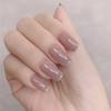 24Pcs Handmade Short Round Coffin Press On Nails Ocean Star Moon Blue Gradient Fake Nails With Glue