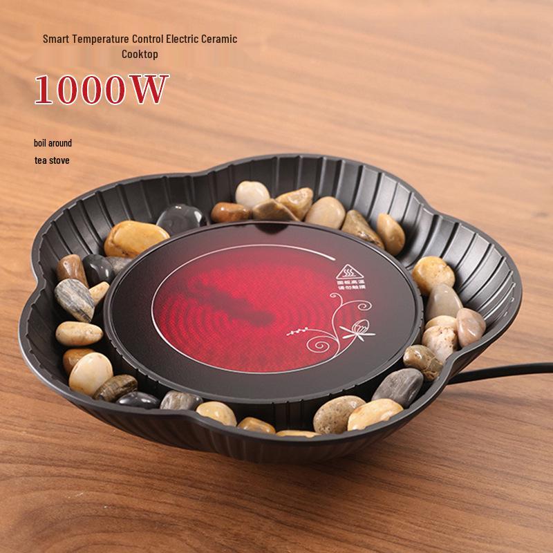 Chinese Style Indoor Tea and Wine Warmer Set with Electric Ceramic Stove and Glass Teapot