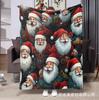 Christmas-themed checkered pattern Printed Blanket for Sofa Bed Travel Camping Living Room Office Conditioning Blanket