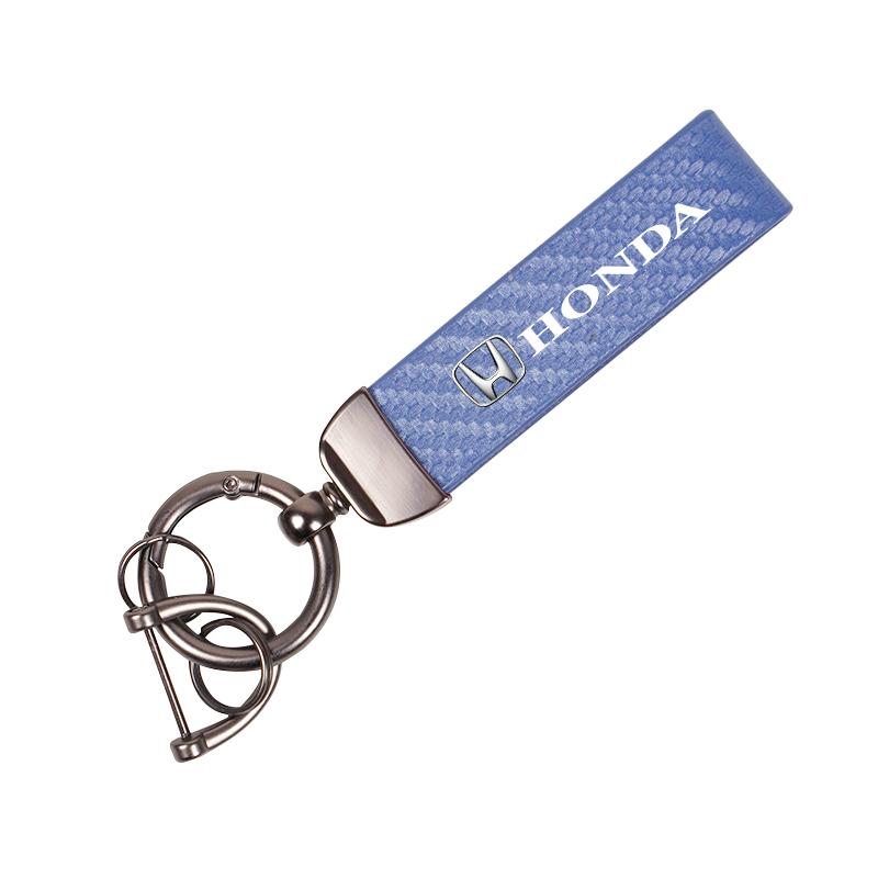Carbon Fiber Leather Keyrings Car Keychain Accessories For Honda Civic FIT Accord Prelude CRV 5th City CRZ CRX Jazz HRV Pilot TO0