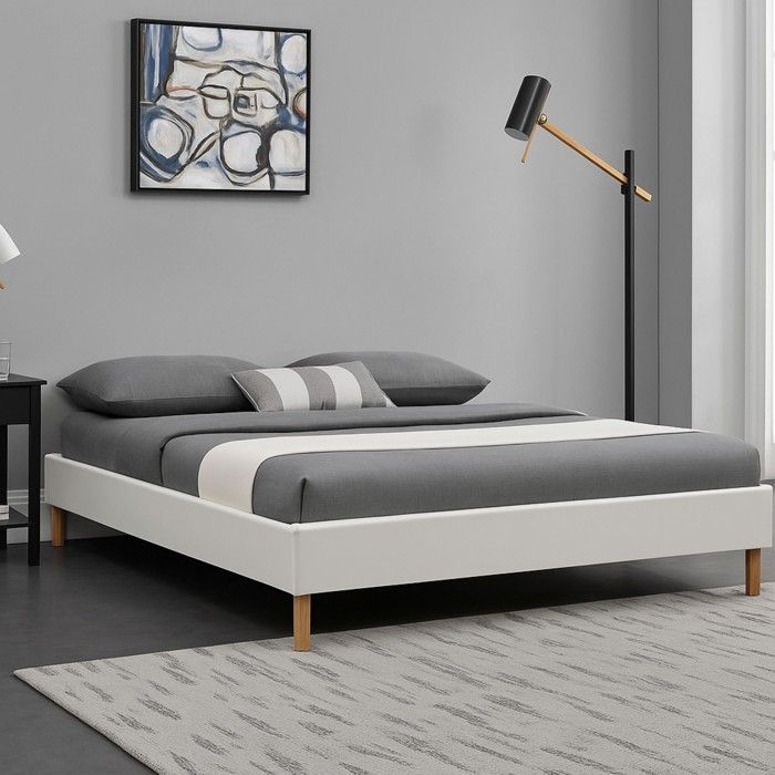 Sommier tapissier - 120x190 cm - 20 cm - 13 lattes - Montage rapide et facile - Blanc