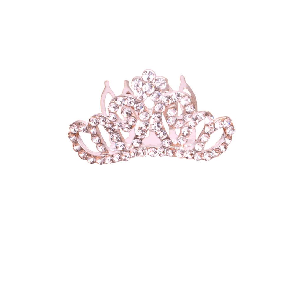 Korean Version Medium Rhinestone Children's Crown Girls Holiday Dance Performance Princess Birthday Crown Comb