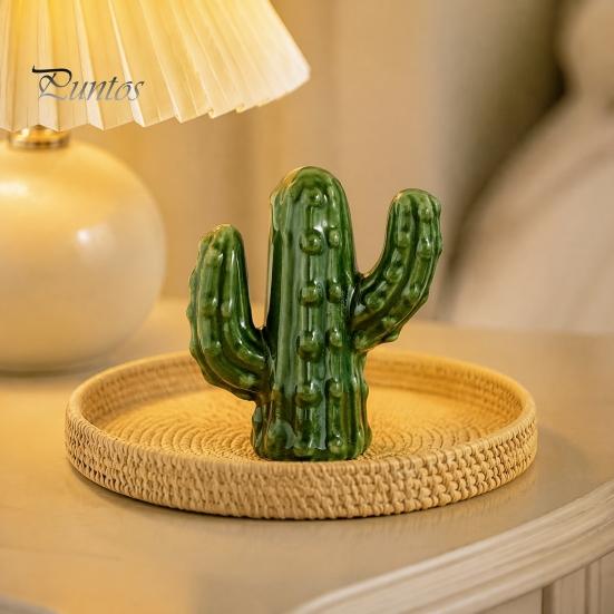 Contemporary Interior Decor Nordic Minimalist Ceramic Ornaments, Abstract Bear/Cat/Elephant/Cactus Sculpture Tabletop for Elegant Table Centerpieces