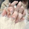 Exquisite Bridal Nail Tip With Galaxy Diamond Radiant Translucent Stylish Detachable
