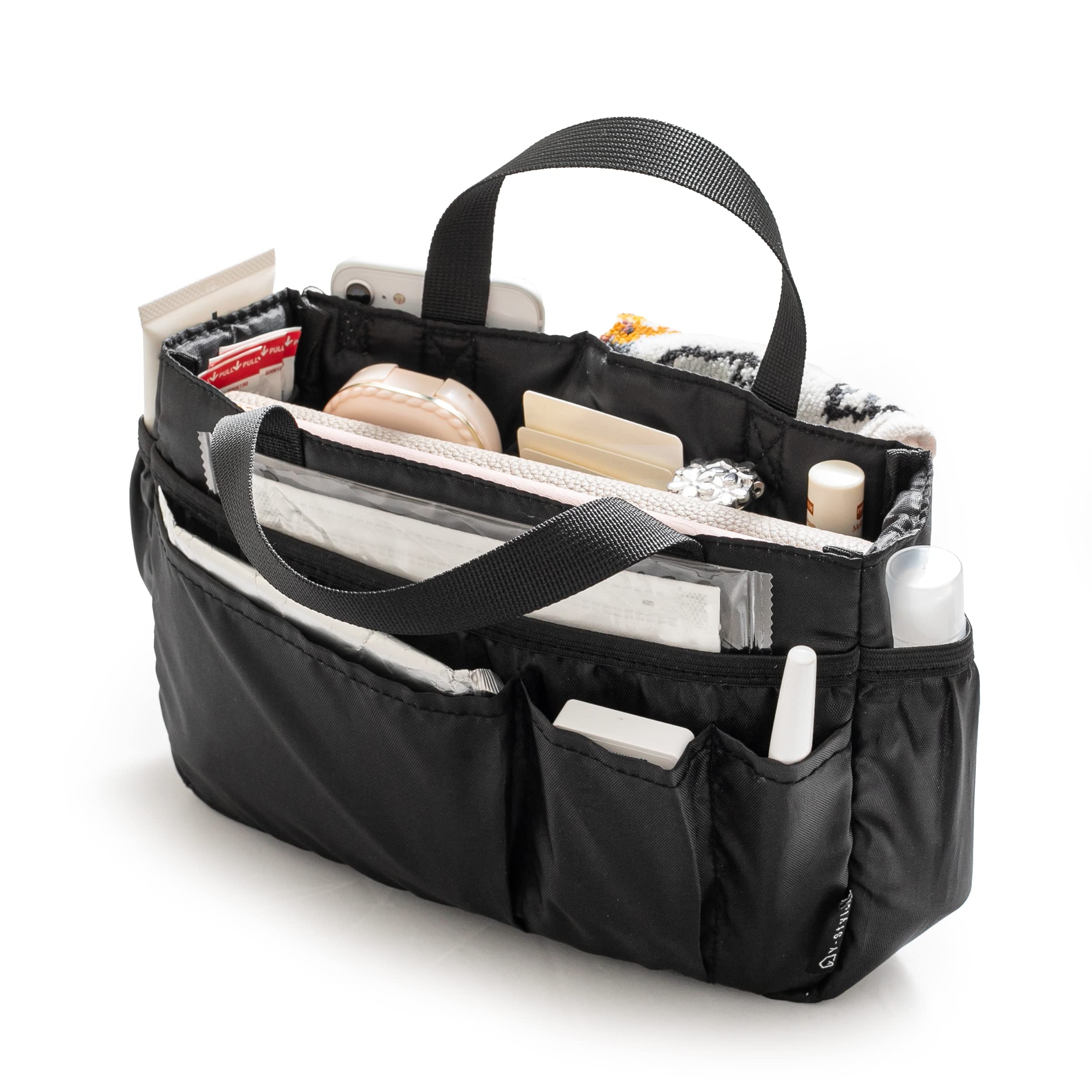 

Y-Style Amazing Storage Capacity Small Bag-in-Bag with 21 Pockets, Lightweight, Large Capacity, Cushioned Material, and Snap Hook (Small)