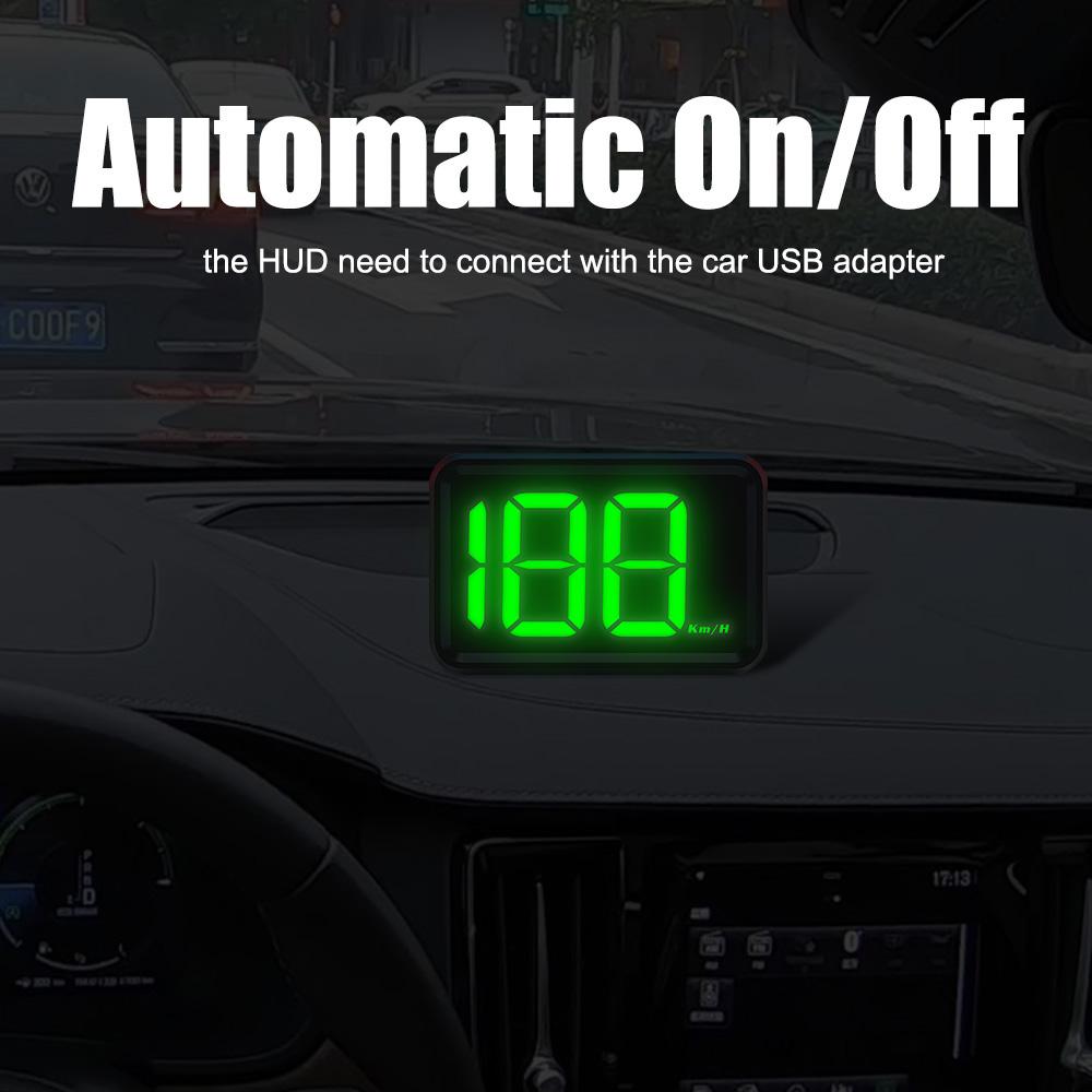 White Green Light Display USB Plug Big Font Digital GPS HUD Speedometer X1 HUD KMH MPH Meter Car Head Up Display