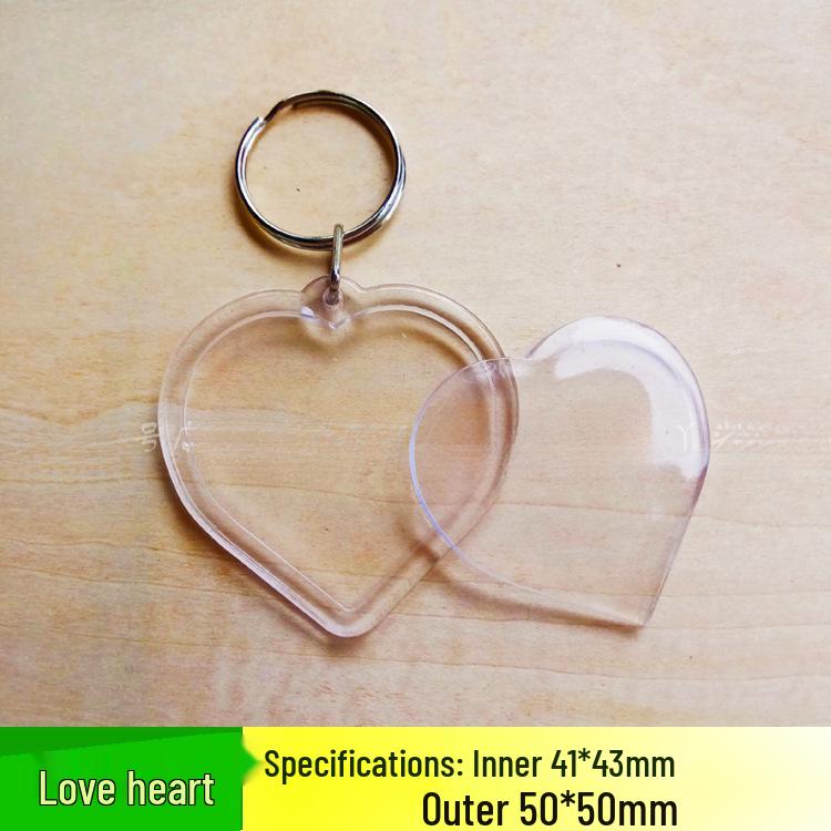 Transparent Photo Keychain Frame - Blank Keyring for Portrait Stickers
