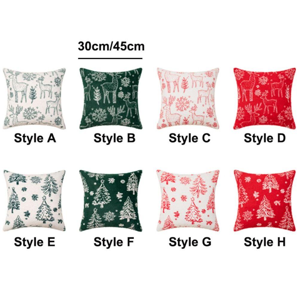 Christmas Tree Christmas Chenille Pillowcase INS Style Cushion Cover Throw Pillowcover  Sofa/Bed
