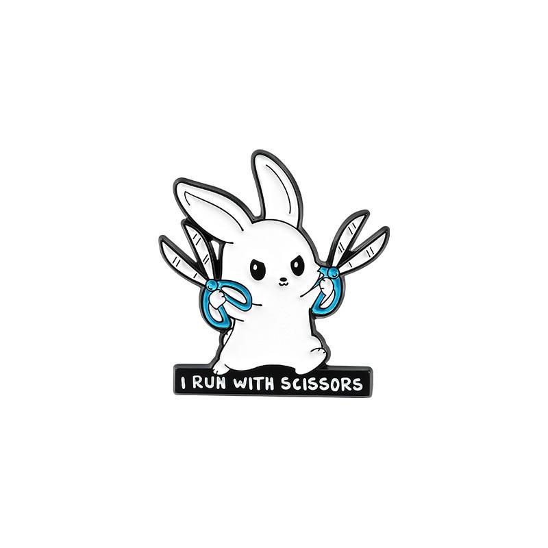 Adorable Animal Alloy Brooch Featuring Creative Rabbit And Hamster Designs For Students Fashionable