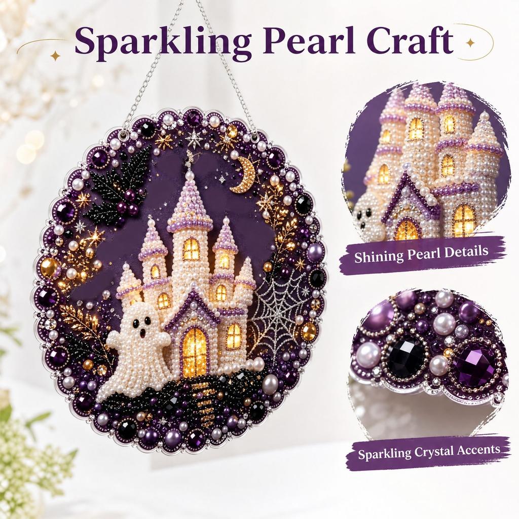 Halloween 2D Acrylic Hanging Ornaments Flat Design Decorations, Set of 8