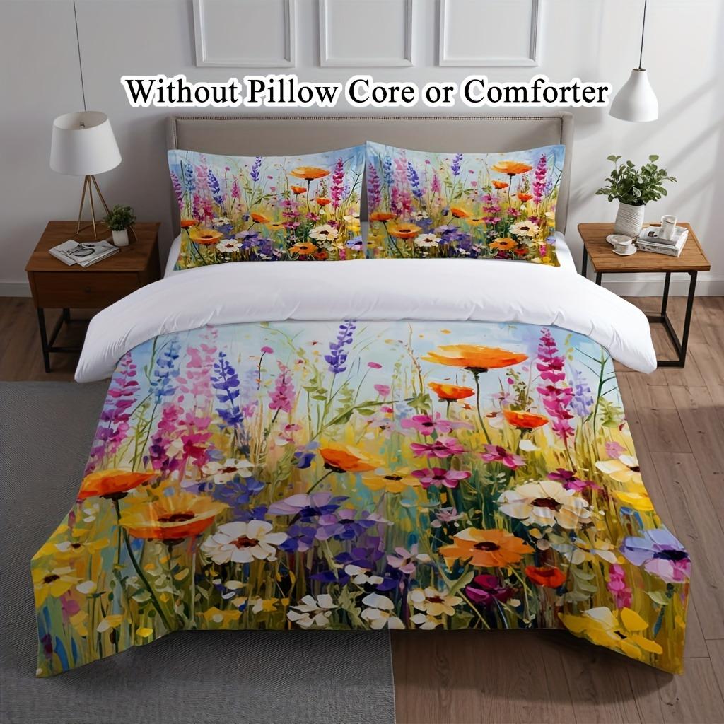 Floral Bedding Set Plants Duvet Cover Set Quilt Cover With Pillowcase For Bedroom Decor Birthday Gift Halloween Christmas Gift