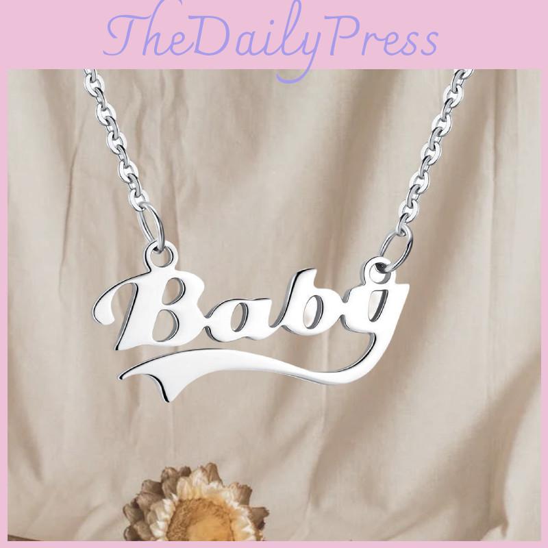 Elegante Edelstahl Baby Buchstabenkette Forever Love Geschenk für den Valentinstag