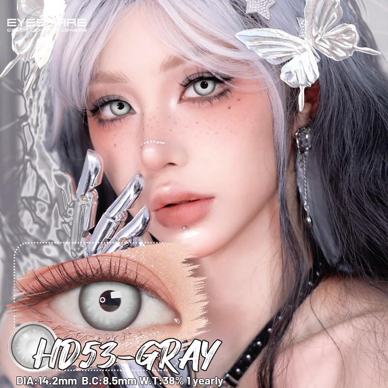 Eyeshare 1 Pair Red/Whie/Black Contact Lenses for Halloween Crazy Party Eye Makeup Lens Anime Role Playing Pupils
