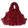 Plain Rhinestone Crystal Bubble Chiffon Hijab Shawls Long Bling Bling Wrap Ramadan Muslim Hijab Bufandas Women Islamic Turban