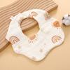 Soft Cotton Baby Bib 6 Layer Feeding Bib Adjustable Kids Saliva Towel  Newborn
