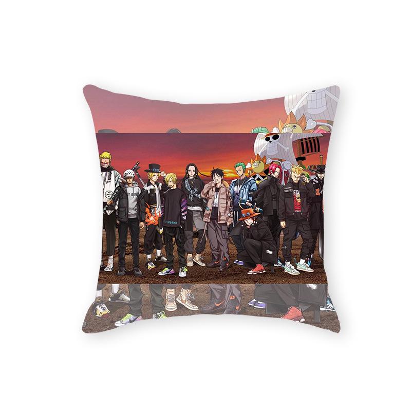 One Piece Anime Plush Pillow - Soft Cartoon Cushion for Sofa or Living Room