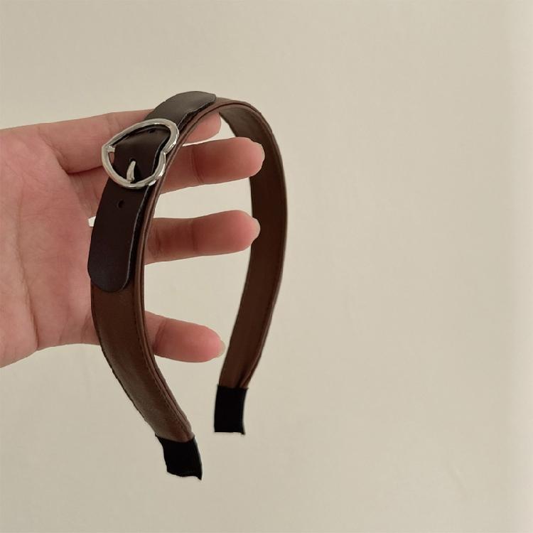 Christmas Headband with Heart Shaped Buckle Hairband Leather Hairband for Girls