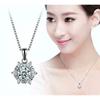 Zircon Necklace for Women Snowflake Pendant Silver Plated Short Chain Collarbone Jewelry