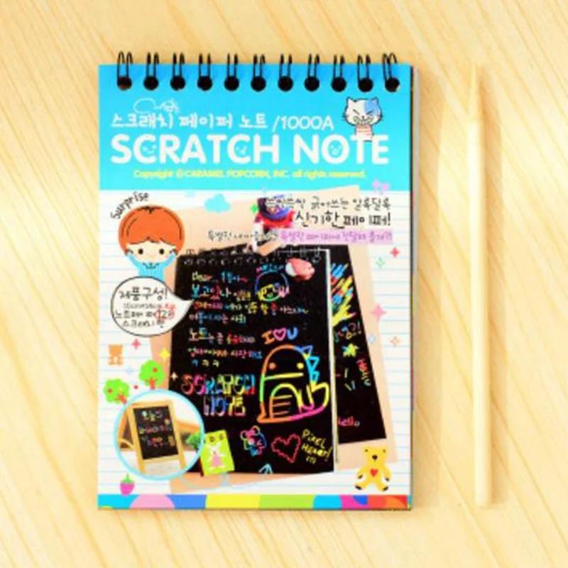 Children Graffiti Notebook DIY Scratch Drawing Toys Painting Book Black Early Learning-Focused Toy Fun Present