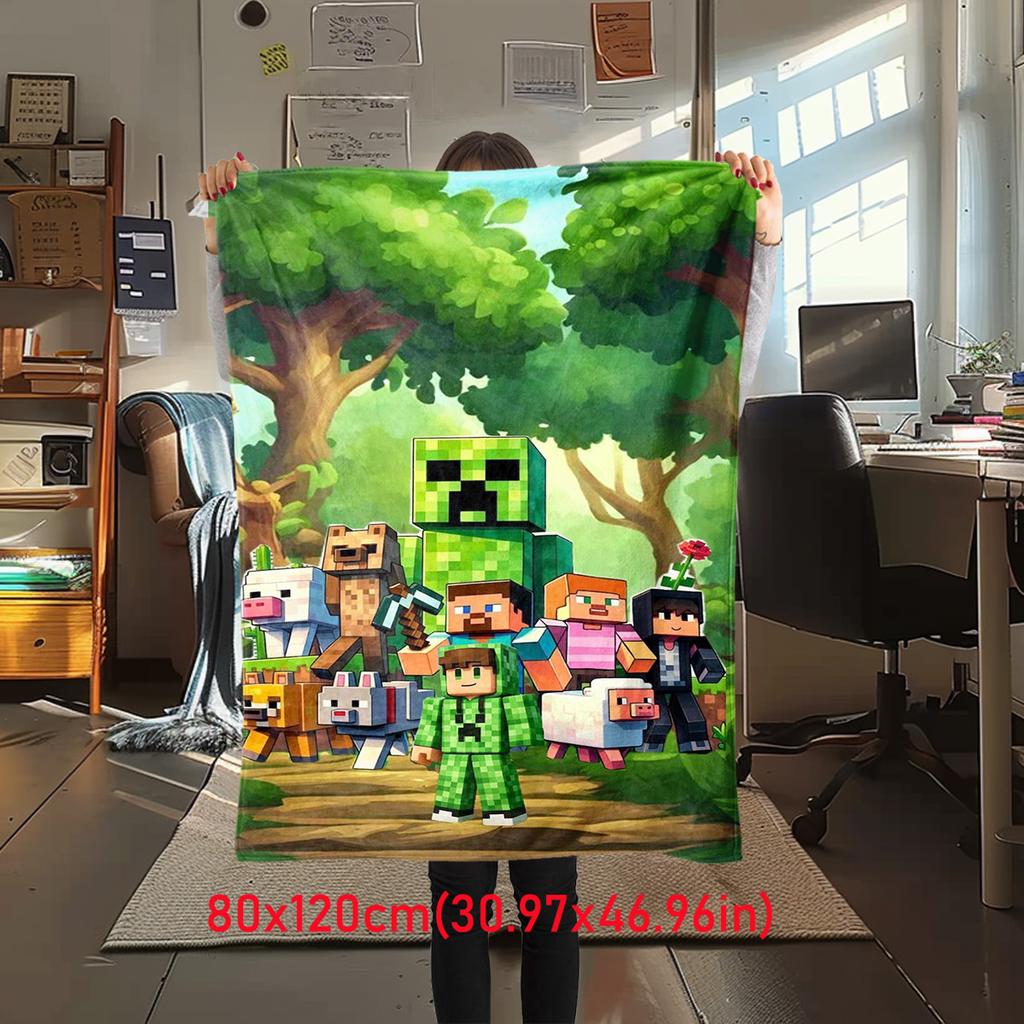 Classic Entertainment Sandbox Xbox Games Minecraft  Blanket, Home Warming, Four Season Bed Decoration, Sofa Cover, Flannel Throwing Blanket K4