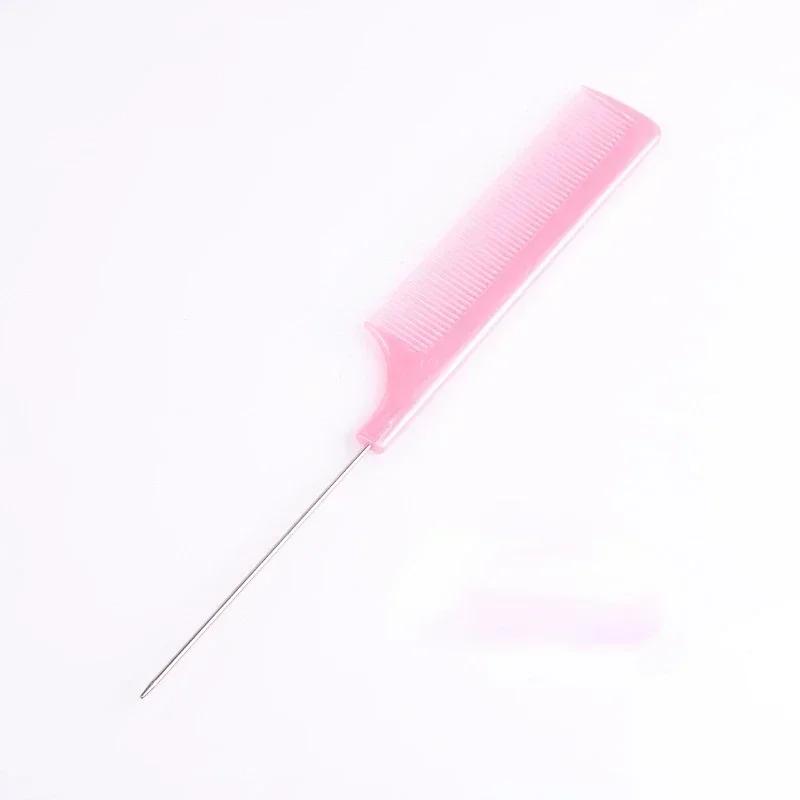 Professioneller Friseursalon-Stylingkamm aus Kunststoff, hitzebeständig, antistatisch, zum Flechten, Rattenschwanz, gebogener Scheitelkamm, Haar-Accessoires