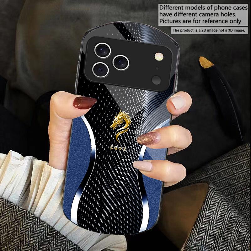 The majestic dragon head For iPhone 17 16 15 14 Pro 13 Plus 12 mini 11 Pro Max XR X S 7 8 Elliptical Tempered Glass Phone Case