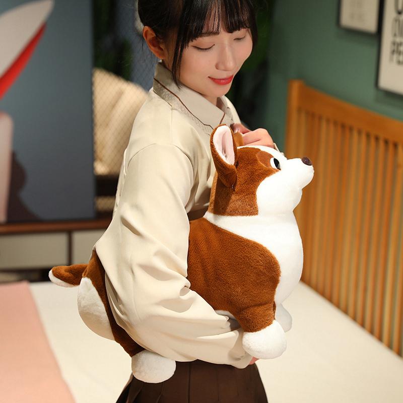 Adorbale Peluş Corgi Köpek Oyuncağı Doldurulmuş Yumuşak Hayvan Karikatür Yastık Kawaii Gerçekçi Yavru Bebek Çocuklar Kızlar İçin Güzel Hediyeler