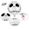 Indoor Outdoor Holiday Decor 12PCS Halloween Skull Balloon Set Aluminum Foil Balloons Black And White Balloons Striped Realistic Print for