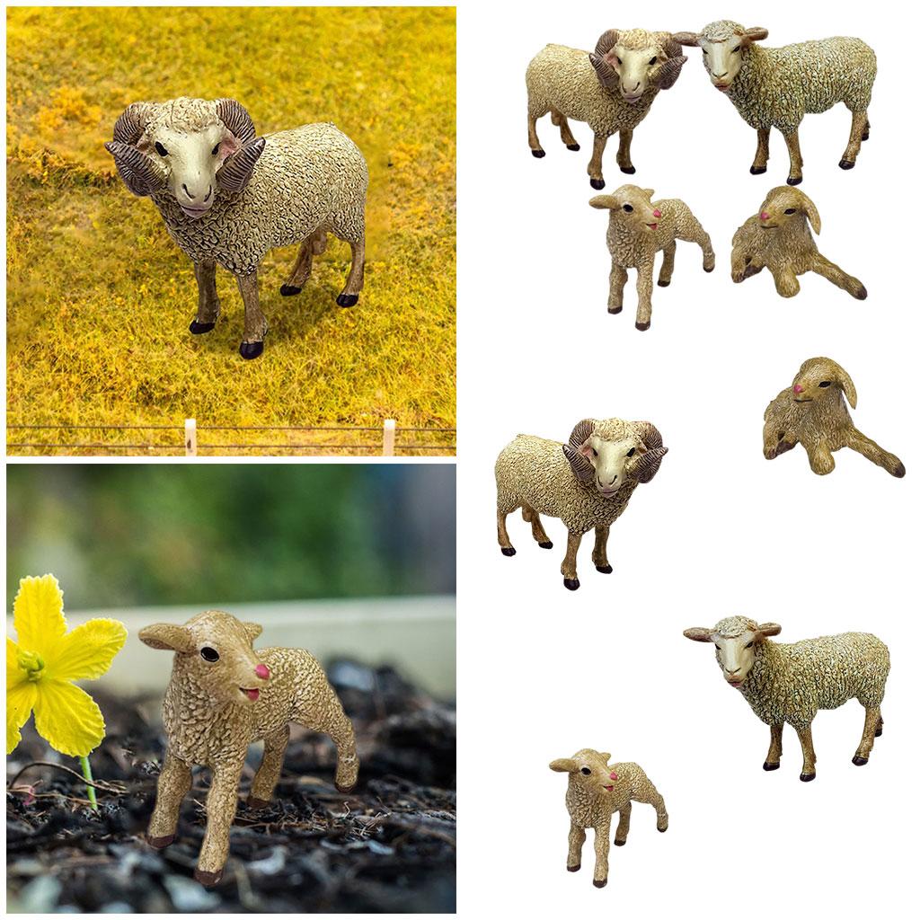 Sheep Animal Figurines, Simulation Zoo Farm for Kids Gift Home Desktop Decor