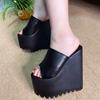 Fashion 16CM Summer Fashion PVC Jelly Wedges Platform Women's Slippers Sandals Casual Shoes