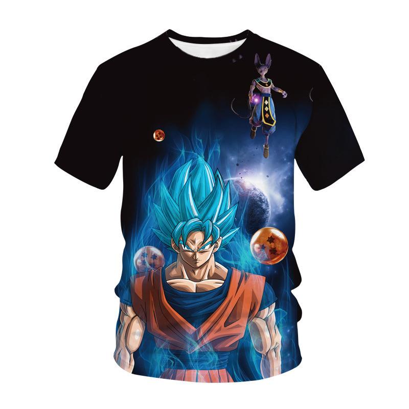 

2026 Fashion New Dragon Ball Multi Character 3D Printed T-shirt Fitness Sports Anime Exhibition Short Sleeve T-shirt XXS