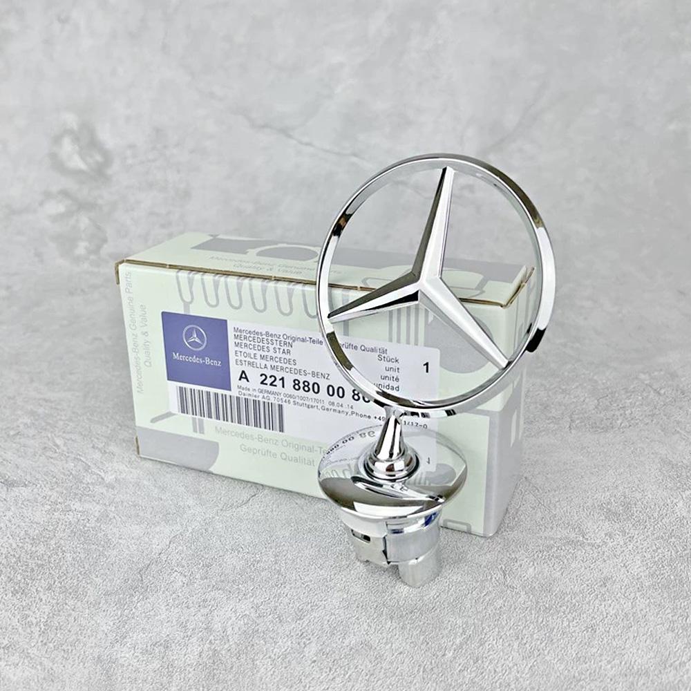 1pcs 44mm Metal Chrome Black Car Front Hood Emblem Bonnet Logo For Mercedes Benz C E S Class W204 W212 W220 W210 W221 Accessorie WZ2
