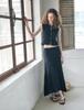 Flatwave In Seoul Ella Knit Crochet Long Skirt Black