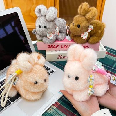 Mini Lying-down Bunny Doll Bags Accessories Bunny Keychain New Plush Bunny Keychain