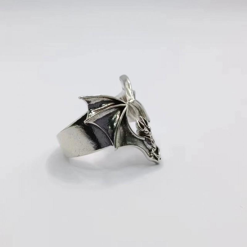 Adjustable Open Ring Men Women Vintage Bat Punk Style Plated Retro Fashion Statement Halloween Accessory