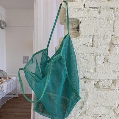 Trendy Mesh Open Gewerkte Tote Bag Dames Zandstrand Schoudertas Reizen Dames Handtas Grote Capaciteit Canvas Winkel Tassen