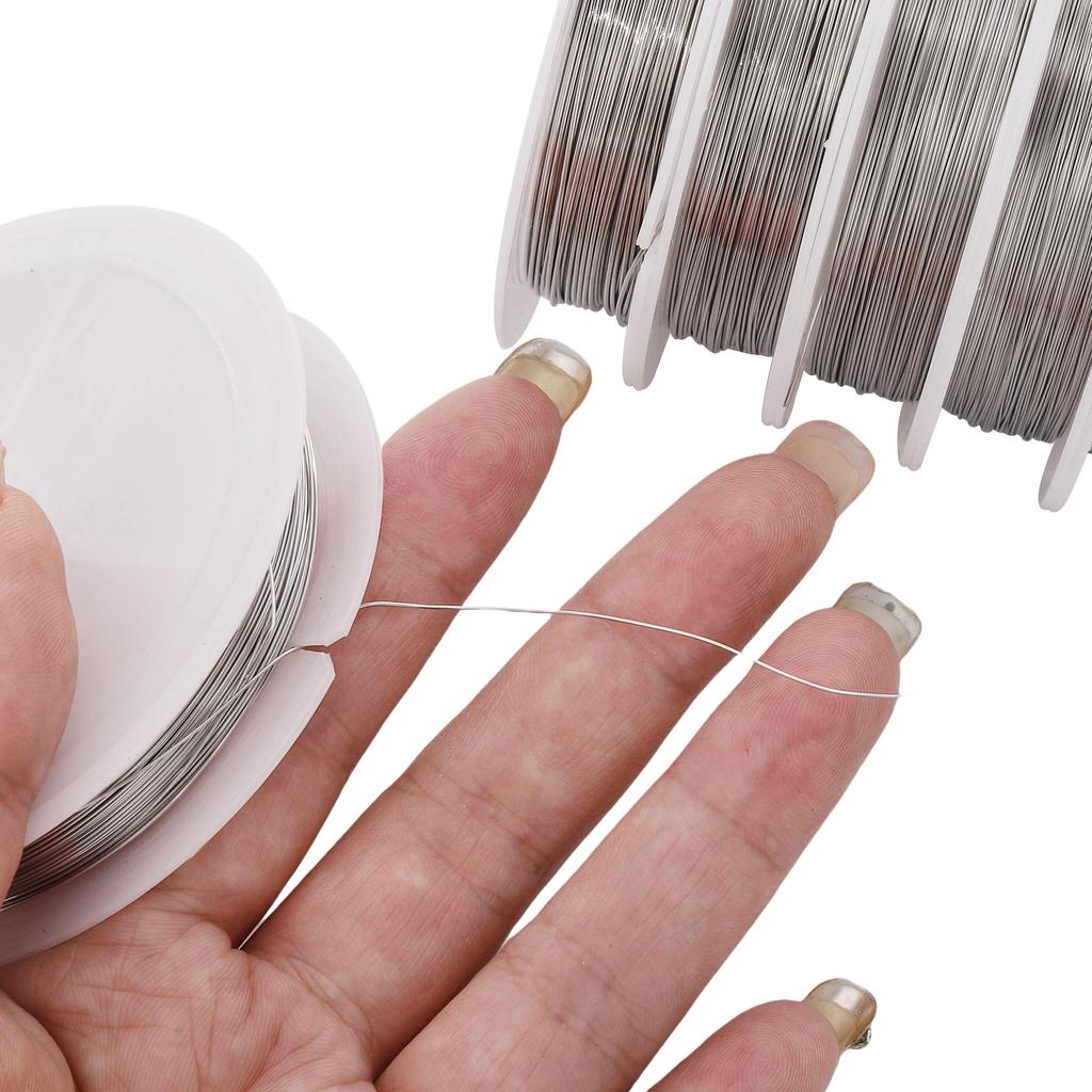 25-13 Meter Edelstahldraht zum Auffädeln von Perlen DIY Basteln Schmuckkordel Schnur Zubehör
