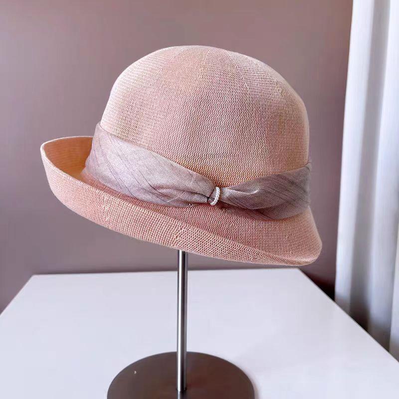 

New Japanese Linen Knitted Fisherman Hat Women Spring Summer Outing UV Protection Sunscreen Gift Hat Sunshade Sun Hat single code розовый