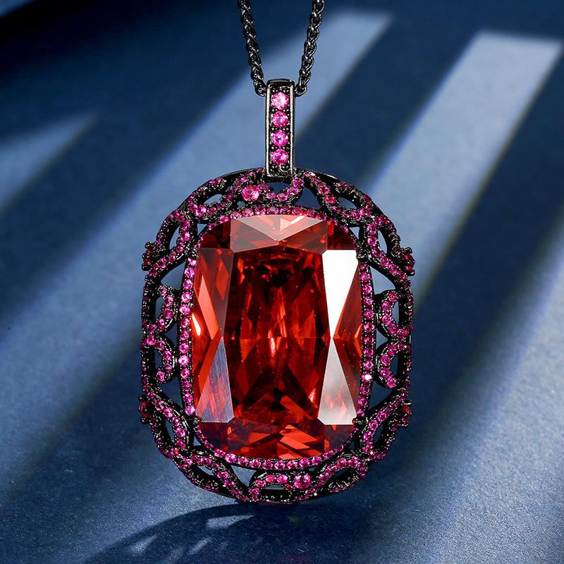 

Ювелирные изделия Медь Позолоченное Имитация цвета Сокровище Скандинавский синий и Черное золото Подвеска Ожерелье Камень 20 * 28