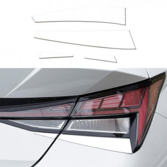 For Hyundai Elantra 2021 2021 Stainless Car Rear Lamp Taillight Strip Trim 4PCS