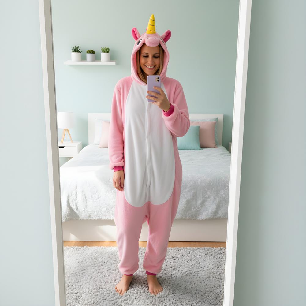 Pink Unicorn Kigurumi Onesie Costume XL: 175-185Cm