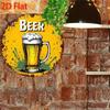 Retro Beer Metal Sign Wall Art Round Aluminum Foam Mug