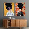 Vintage Poster Abstract Girl Hair Flower Bird Print Colorful Wall Art NordicCanvas Painting Wall Pictures for Living Room Decor No Frame