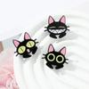 Cartoon Cat Brooch Pin Funny Black Cat Metal Badge Alloy Oil Drop Bag Accessory